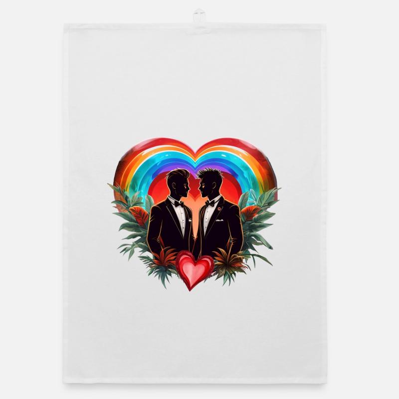 The magic of the moment: elegant cheerful silhouettes Organic dish towel