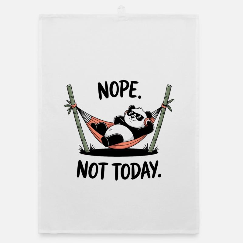 Chillender Panda Relaxing in Hammock - Organic Geschirrtuch - Weiß