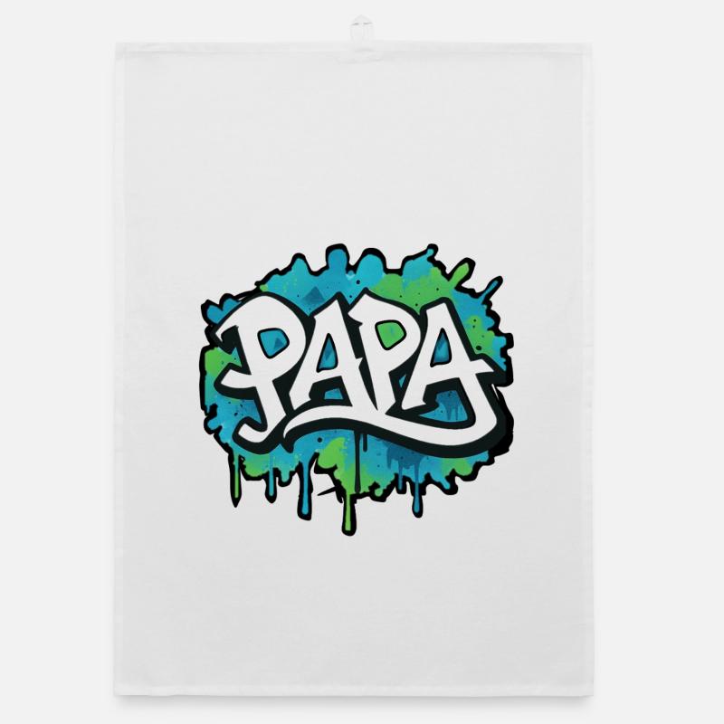 Graffiti Style Dad T-Shirt Design Organic dish towel