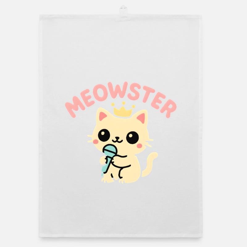 Meowster Crowned Micro Mascot Organic dish towel