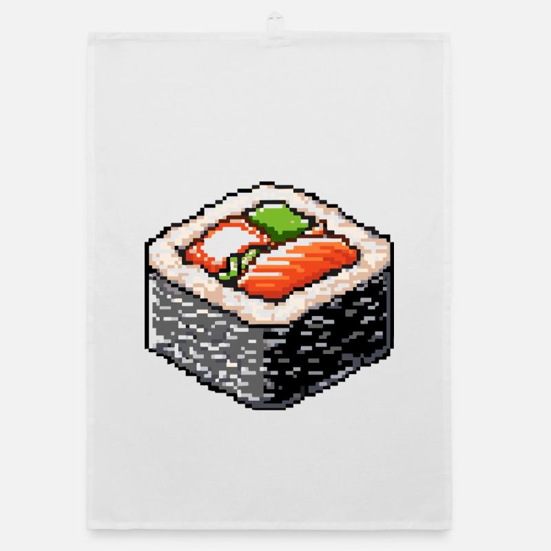 Pixel Sushi Bento Kunst Organic Geschirrtuch