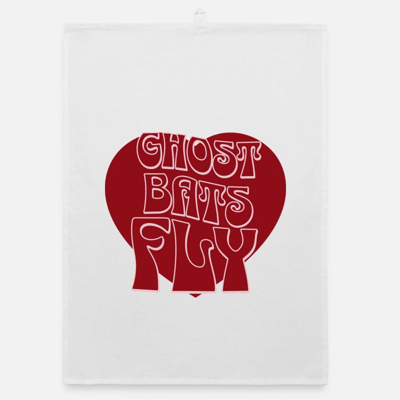 Ghost Bats Fly Organic dish towel