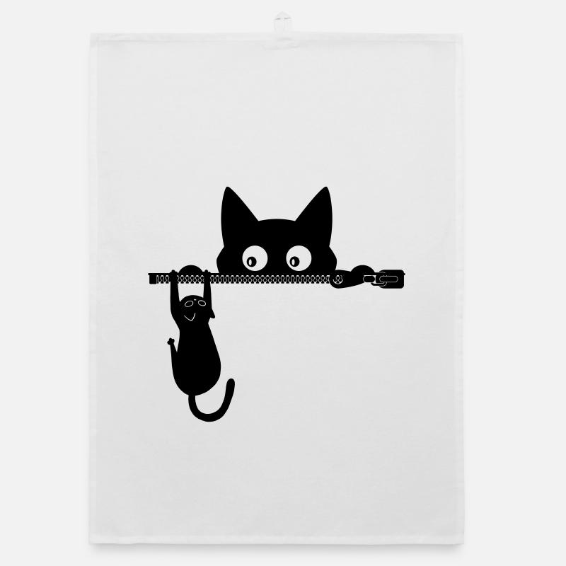 Kitty the cat - cat lover gift Organic dish towel