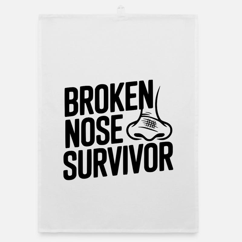 Broken Nose Survivor Organic dish towel