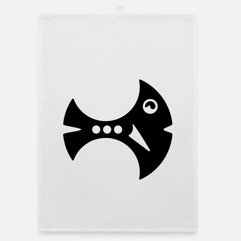 Sickle Fish Illustration Fantasy Fish Organic dish towel