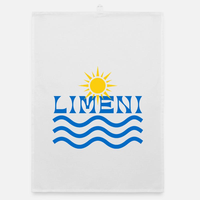 Limeni Sunrise Over Blue Waves Organic dish towel