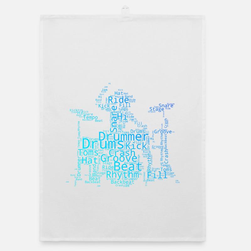 Playing the drums Gift idea for a musician Organic dish towel