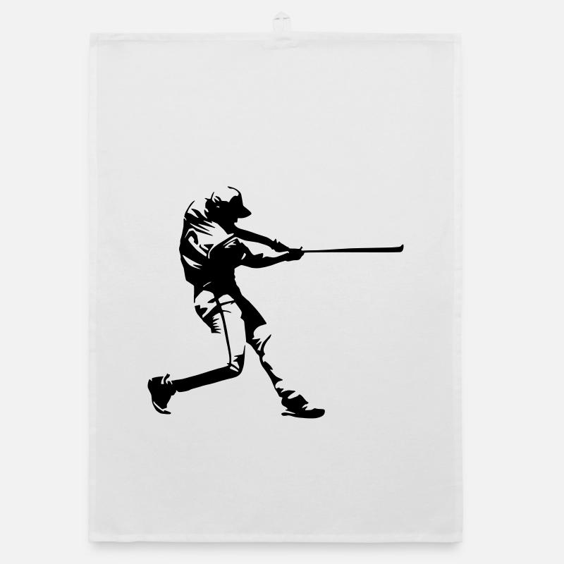 Baseball - Baseballspieler - Organic Geschirrtuch - Weiß