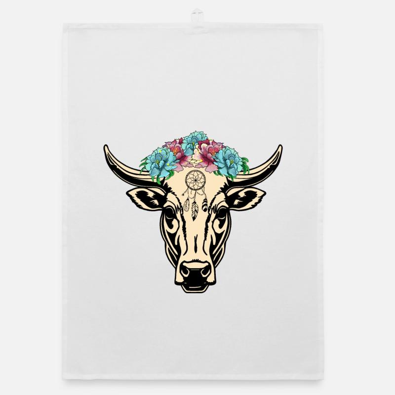Vache Hippie Boho Torchon bio