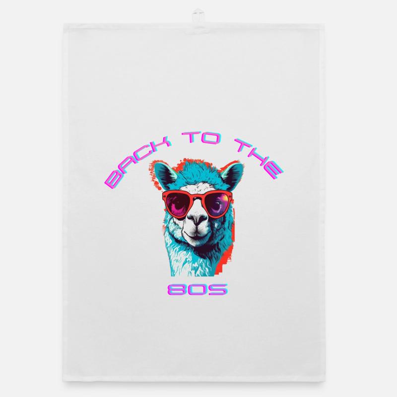 Lama décontracté avec lunettes de soleil design rétro Torchon bio