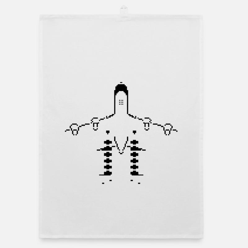 Flugzeug Pixel Kunst Organic Geschirrtuch