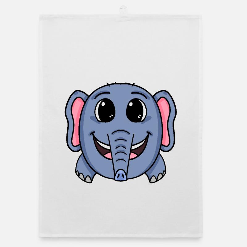 Eléphant mignon Torchon bio