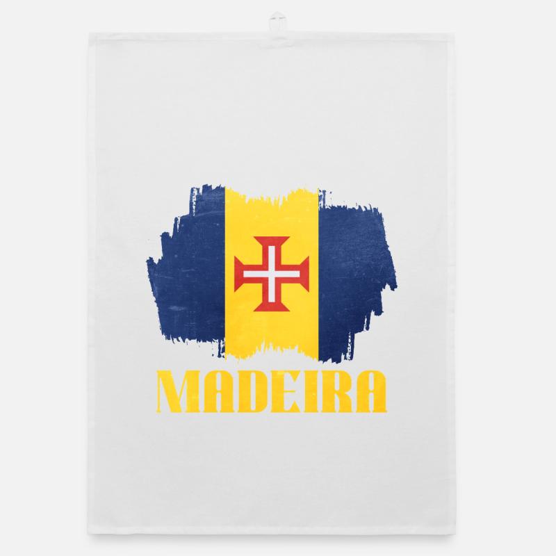 Conception du drapeau de Madère sur le style vintage Torchon bio