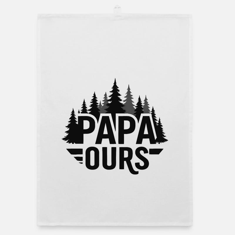 Papa Ourse Foret Silhouette Torchon bio
