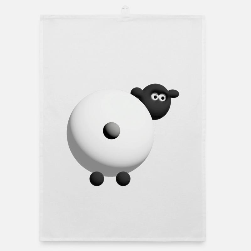 Conception de câlins 3D de mouton - Torchon bio - blanc