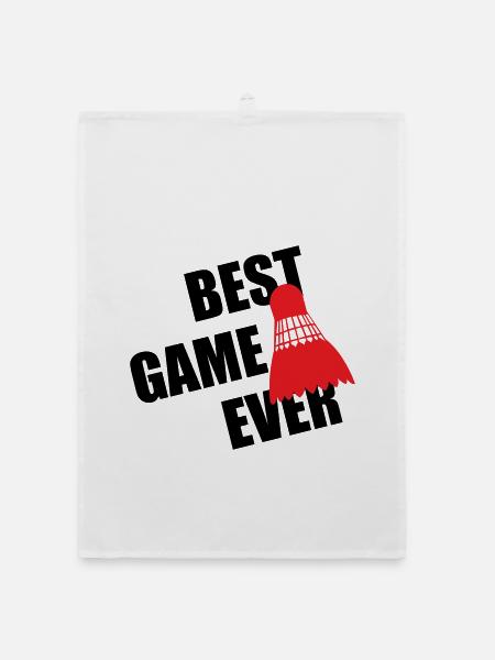 Badminton Best Game Ever - Torchon bio - blanc - Devant