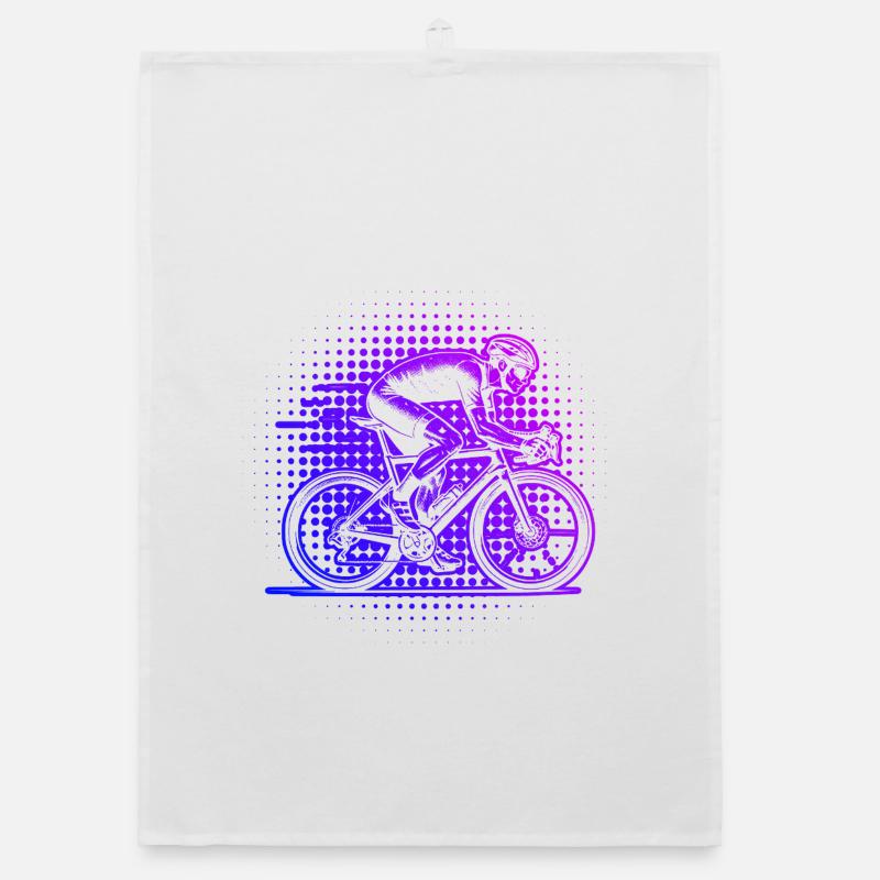 Super cadeau pour vélo de route - Torchon bio - blanc