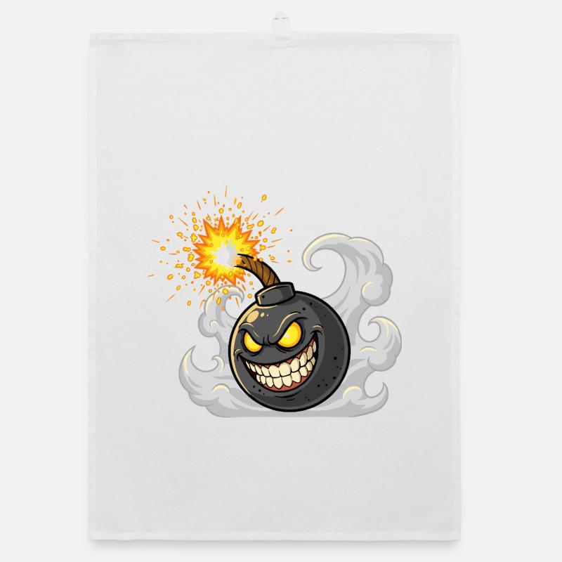 Angry Cartoon Bombshell Organic dish towel