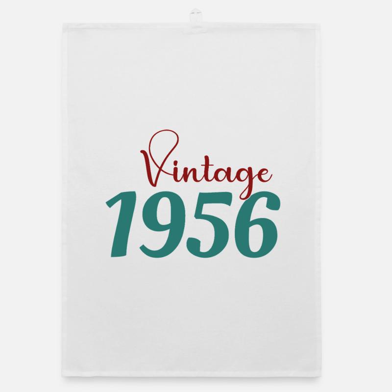 70 Year Old Retro 70s Tee Born 1956 Organic dish towel