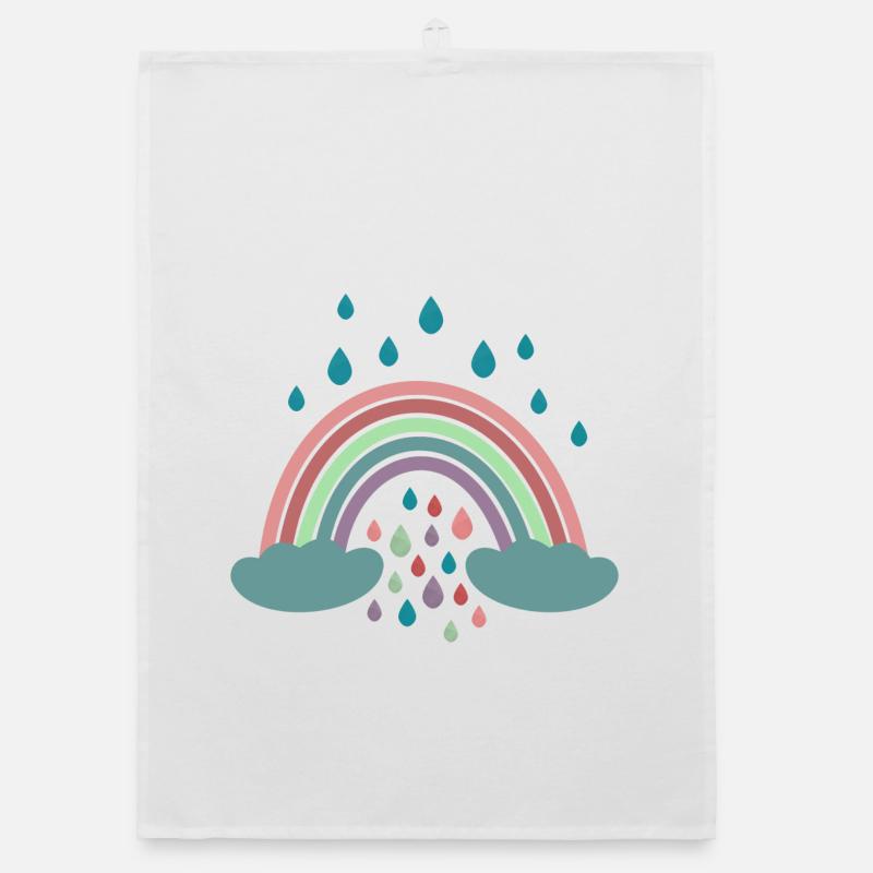 Conception de régenbogen arc-en-ciel heureux Torchon bio