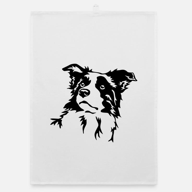 Tête de border collie Torchon bio
