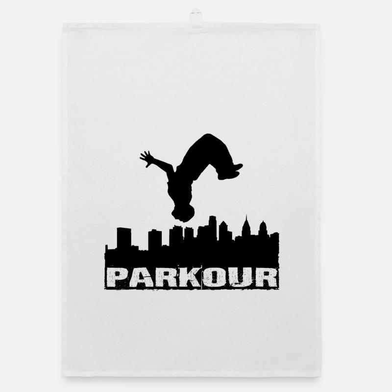 Parkour - Torchon bio - blanc