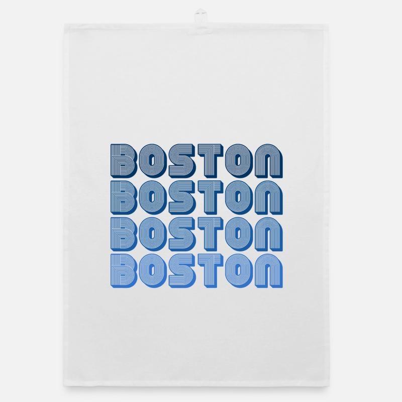 Boston Block Grid Pattern Organic dish towel