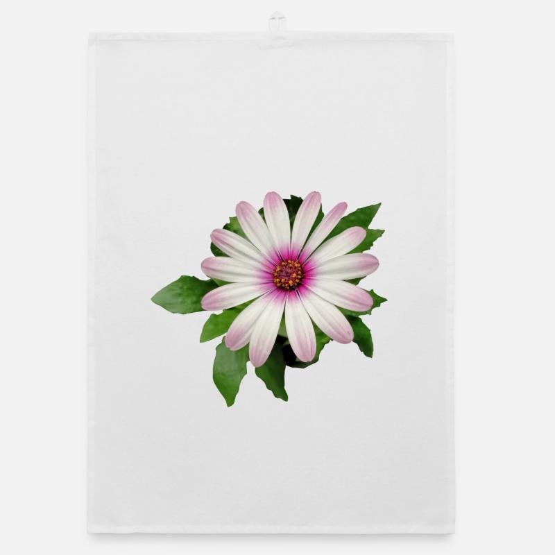 FLEUR DE PANIER DE CAPE VIOLETTE ET BLANCHE Torchon bio