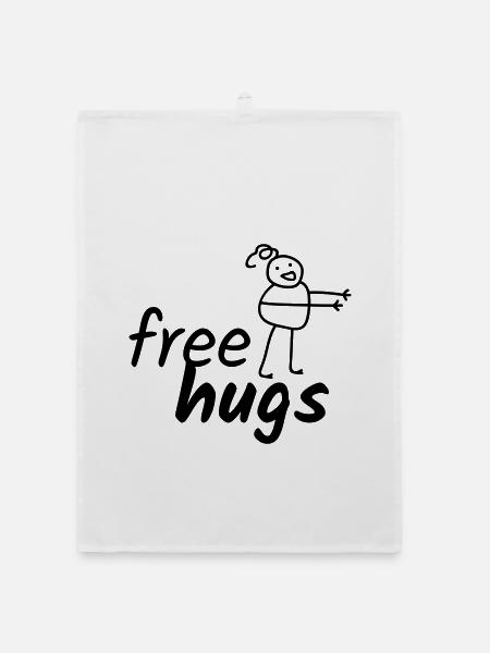 Free Hugs - Organic Geschirrtuch - Weiß - Vorne