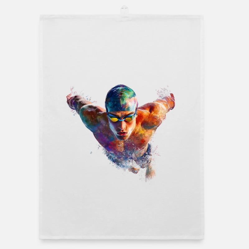 Water Float Color Explosion Organic dish towel