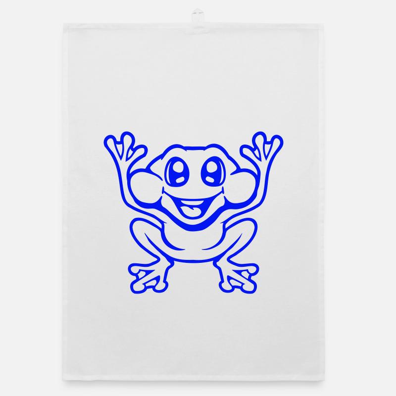 Frog Toad Laughs Funny Jumping Happy Comic Organic dish towel
