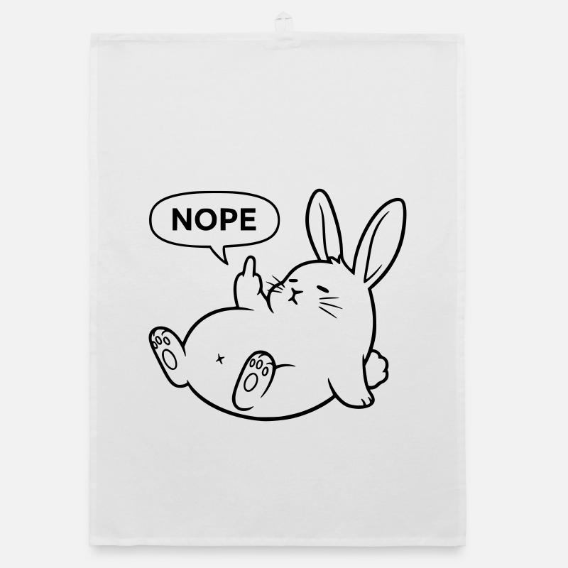 Non, Lapin | Déclaration de lapin coquin Torchon bio