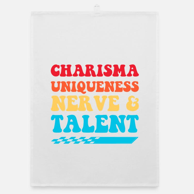 Charisma, Einzigartigkeit, Nerven & Talent Organic Geschirrtuch