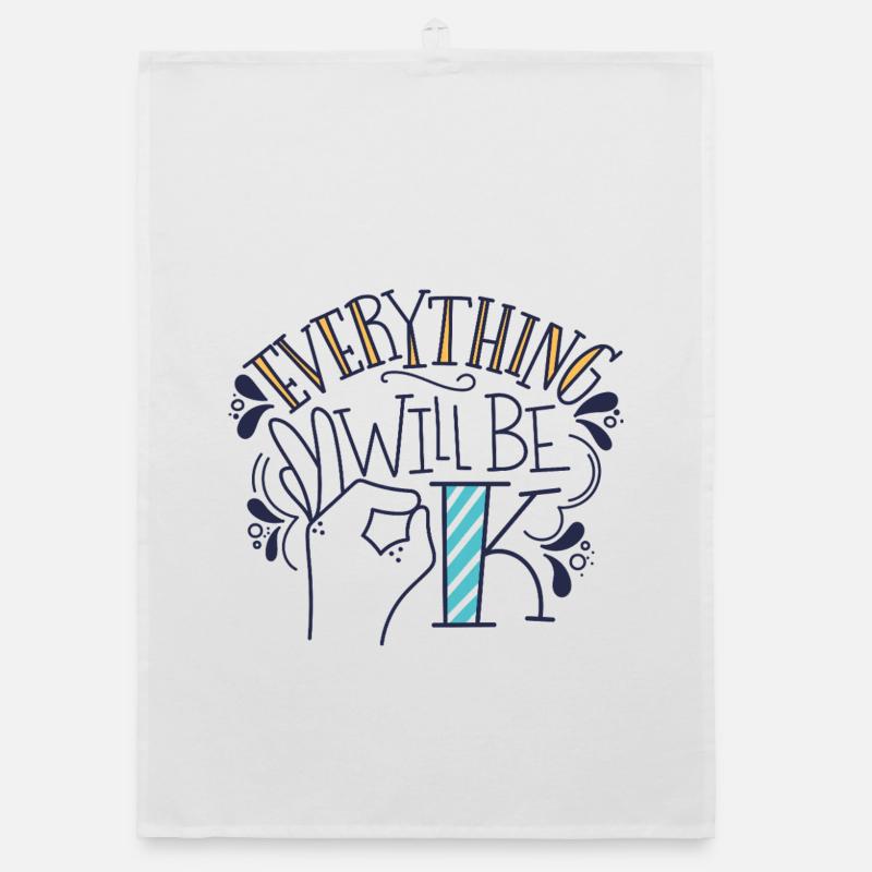 Alles wird gut – Motivierendes Statement-Design Organic Geschirrtuch