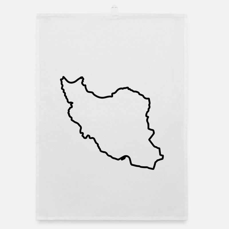 Iran Map Silhouette Persien Organic Geschirrtuch