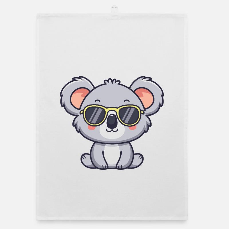 Koala Yellow Pop Glasses Organic dish towel