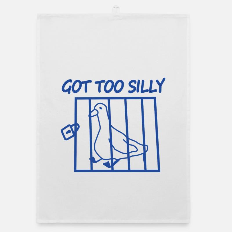 Zu dummer Vogel im Käfig Organic Geschirrtuch