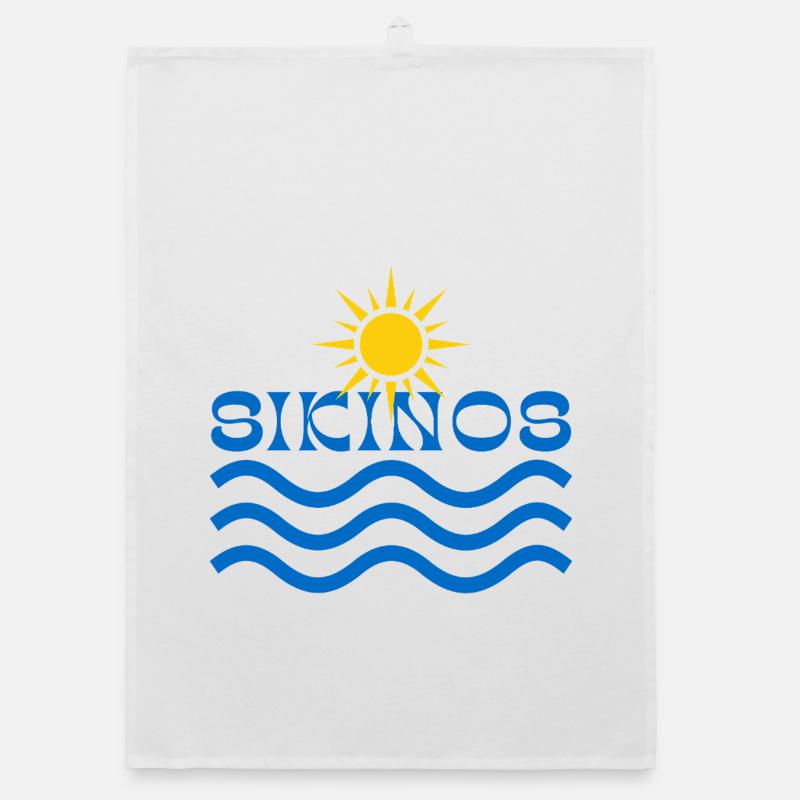 Sikonos-Sun Over Blue Waves  Organic dish towel
