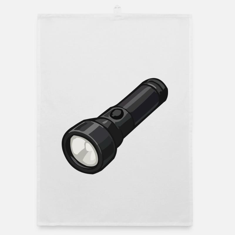 Compact Flashlight Illustration Organic dish towel
