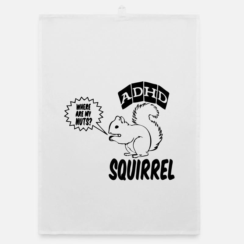 ADHD Squirrel ADHS Spruch Geschenk Organic Geschirrtuch