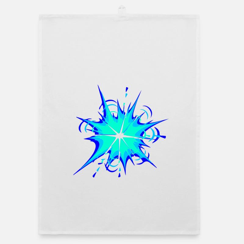 explosion star flame splash color blobs colorful Organic dish towel