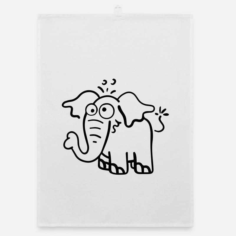 Drôle d'éléphant. Torchon bio