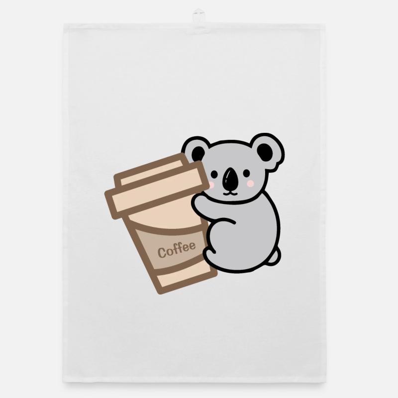 Koala braucht Kaffee Organic Geschirrtuch