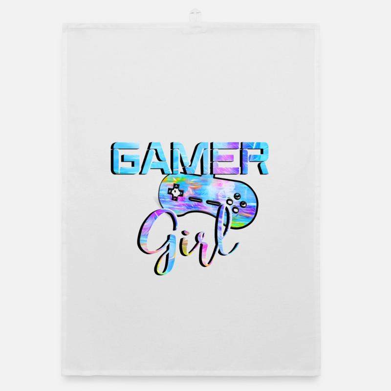 Gamer Girl Controller Controller Organic Geschirrtuch