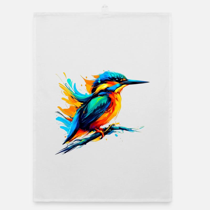Eisvogel - Organic Geschirrtuch - Weiß