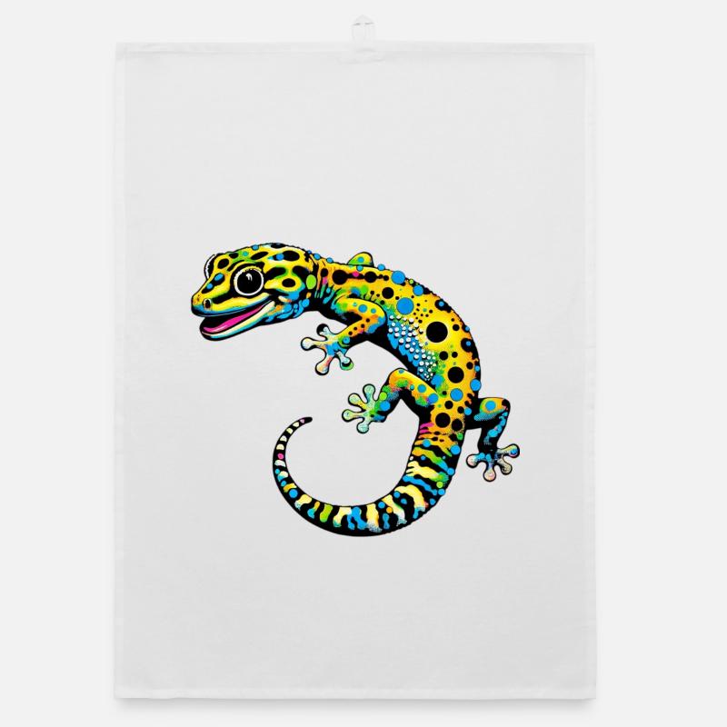 Gecko - Organic Geschirrtuch - Weiß