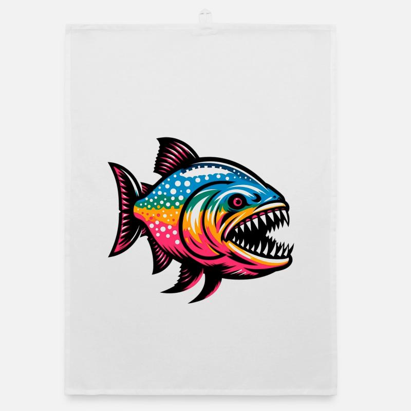 Piranha - Organic Geschirrtuch - Weiß