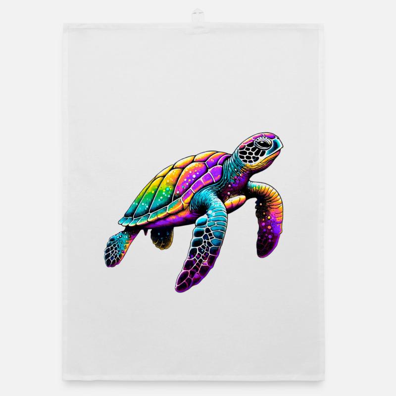 Schildkröte - Organic Geschirrtuch - Weiß