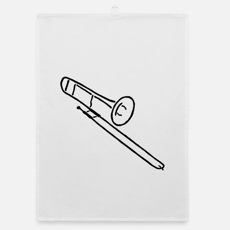 Trombone Sketch Gift for Trombonists Organic dish towel