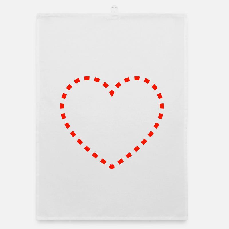 Conception de cœur pointillé Torchon bio
